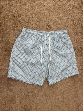 H&M Blue Patterned Men's Swim Trunks